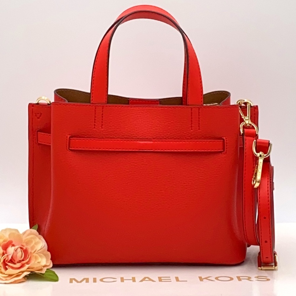 MICHAEL KORS EMILIA SMALL SATCHEL DARK SANGRIA - Picture 3 of 16
